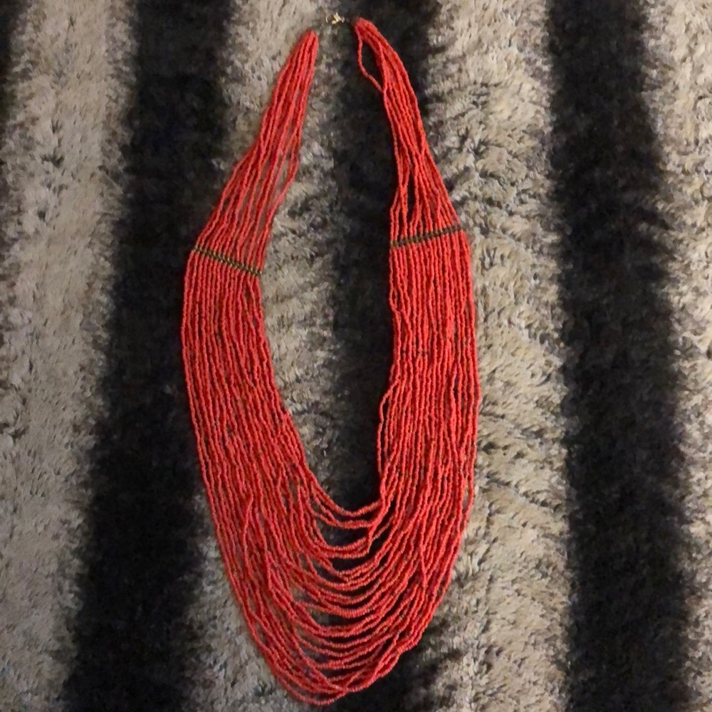Orange beaded necklace